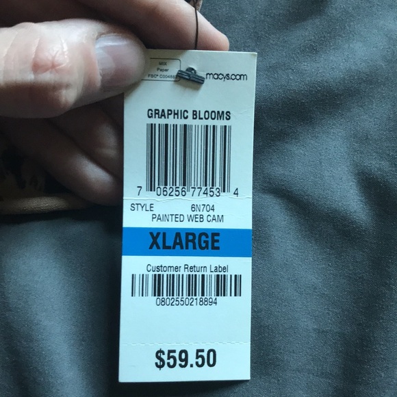 ALFANI Graphic Blooms painted web cam.Sleeveless Shirt. Brand new Size XL. - Picture 7 of 9